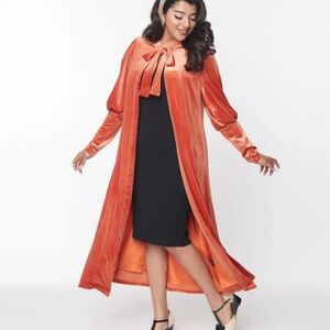 Orange Velvet Leota Duster - 3X